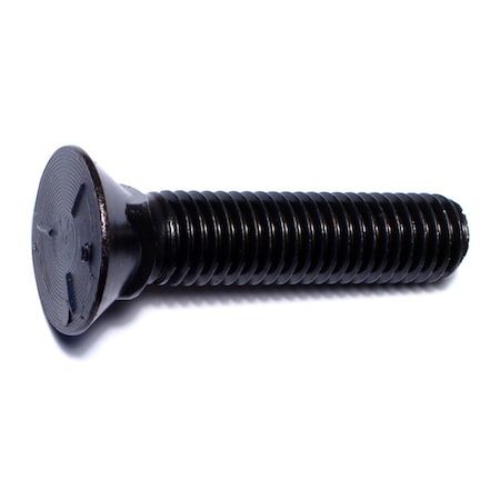Midwest Fastener Plow Bolt, 1/2"-13 Thrd Sz, 2-1/4" L, Flat Head, Steel, Plain, 50 PK 01244